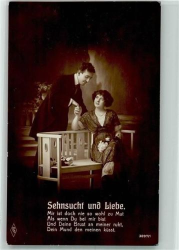 1917 Frau Paar Spruch Sehnsucht und Liebe PFB Nr.3097-1