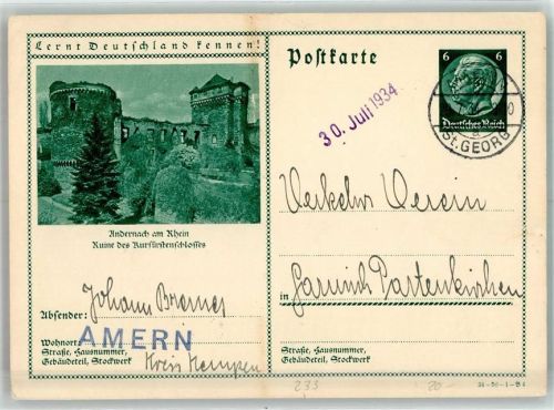 Andernach 1934 Schloss