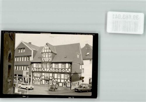 Dillenburg Gasthaus zur Krone Auto Mercedes Geschäft Frey Zigarttenautomat Ort handschriftlich Foto Original aus Archiv eines Ansichtskartenverlags