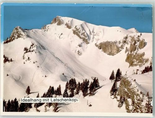 Lenggries Foto Original aus Archiv eines Ansichtskartenverlags Winter Idealhang m. Latschenkopf Ort handschriftlich