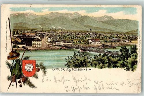Rosenheim 1900 Lithographie