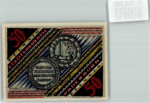 Paderborn 50 Pfennig Verrat der Stadt durch Drohm am 30.1.1622