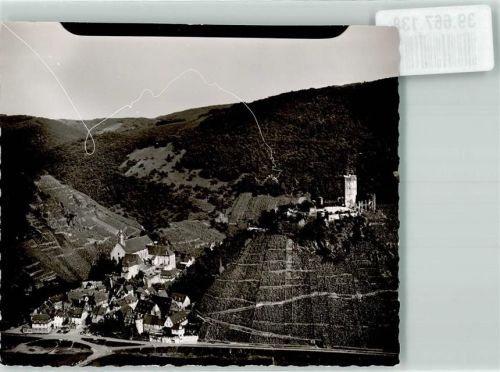 Beilstein Foto Original aus Archiv eines Ansichtskartenverlags Striche auf der Bildseite Vogelschau Burgruine Metternich Ort handschriftlich