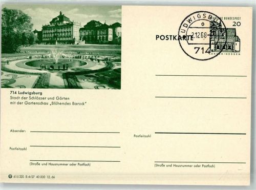 Ludwigsburg 1968 Ausstellung Gartenschau Blühendes Barock