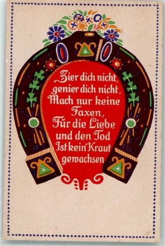 Spruch Hufeisen Kleeblatt FAK Serie 8 Nr.4