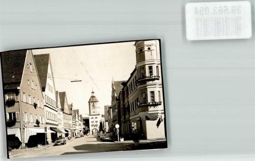 Dillingen Mitteltorturm Straße Auto Betten Handlung Erker Ort handschriftlich Foto Original aus Archiv eines Ansichtskartenverlags