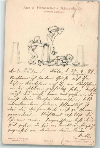1899 Eins-Zwei-Drei Aus A. Hendschel's Skizzenbuch No. 26 Kinder beim Bocksprung