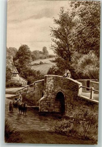 Völpke 1914 Steinerne Brücke über einen Bach Ort lt. Stempel