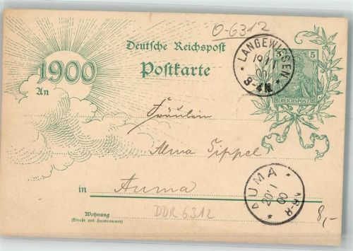 Langewiese 1899 Ort lt. Stempel Jahrtausenwende 1900