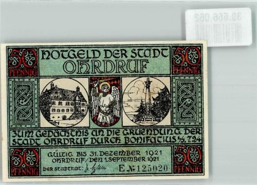 Ohrdruf 1921 50 Pfennig E. No. 125020