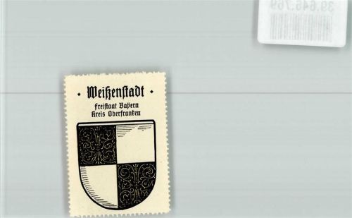 95163 W8687 Weißenstadt Vignette Vignette Wappen Schwarz Silber