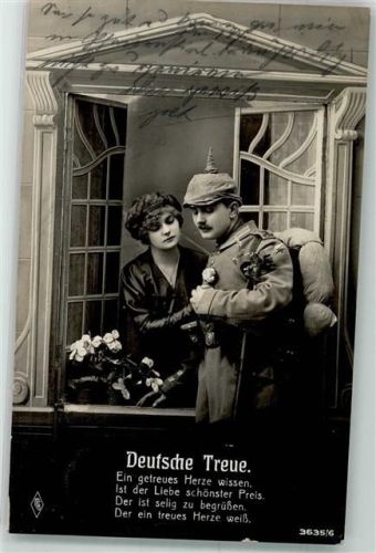 1915 Frau Spruch Deutsche Treue PFB Nr.3635-6