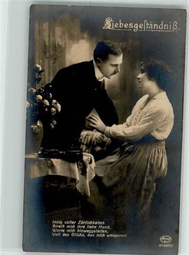 1918 Frau Paar Spruch Liebesgeständniß Amag Nr.61896-2