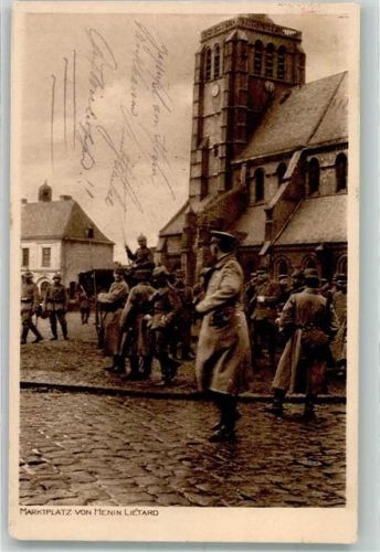 Henin-Beaumont 1915 Feldpost WK I Et. Insp. 6.Armee Marktplatz Uniform