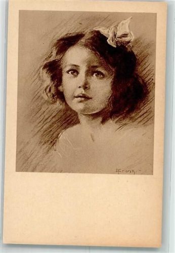 Kleines Mädchen mit Schleife im Haar Serie Sepia A.R. & C.i.B. Nr. 01378/3