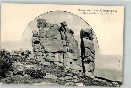 Brückenberg Der Mittagsstein Riesengebirge Hüttenstempel