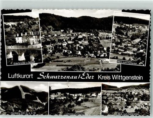 Schwarzenau Ederbrücke und Schloss Hüttental Homberg Kohlrücken
