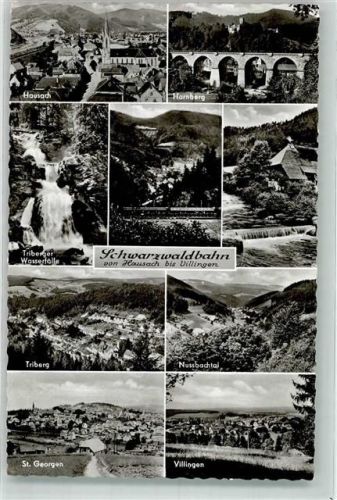 Hausach Schwarzwaldbahn Nussbachtal Villingen St. Georgen Hornberg Triberg Verlag Emil Hartmann Nr. 4490