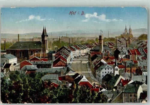 Hof 1916 Kirche Fabrik Turm Feldpost der 200. Infsnt. Div.