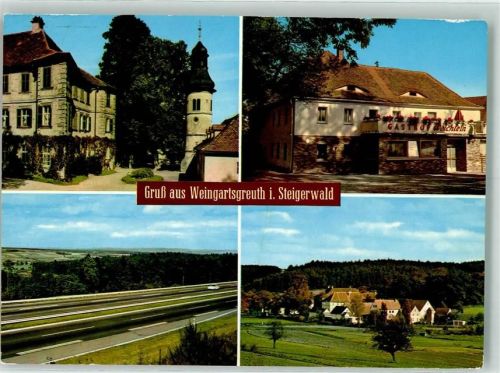 Weingartsgreuth Gasthaus Weichlein Gasthof Turm Auto Autobahn Gruß