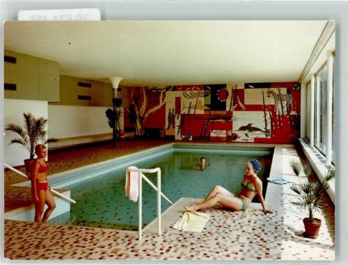 Grönenbach Schwimmbad Kurheim Ort handschriftlich Foto Original aus Archiv eines Ansichtskartenverlags