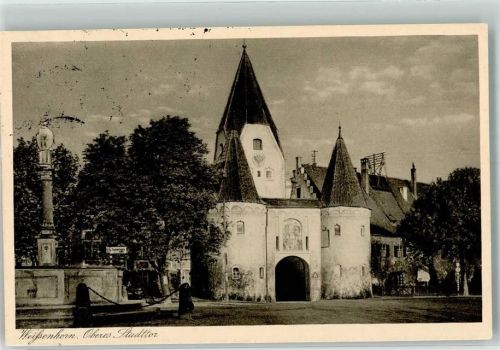 Weißenhorn 1932 Oberes Stadttor mit Brunnen