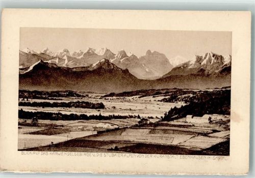 Ebenhausen Panorama des Karwendelgebirges und der Stubaier Alpen Deutsche Photogravur