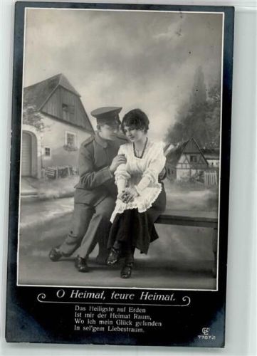1917 Frau Soldat Spruch O Heimat teure Heimat GL Nr.7787-2 Feldpost 3 Kompanie Infanterie Regiment
