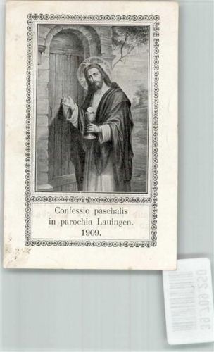 Lauingen 1909 Jesus klopft an eine Tür Confessio paschalis in parochia
