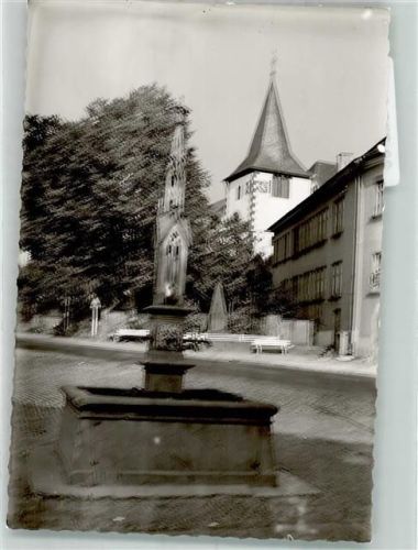 Höchst Klosterkirche mit Brunnen Foto Original aus Archiv eines Ansichtskartenverlags Ort handschriftlich