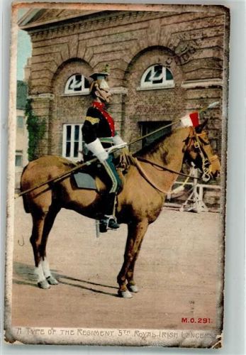 London 1908 Uniform 5th Royal Irish Lancers Ort lt. Stempel