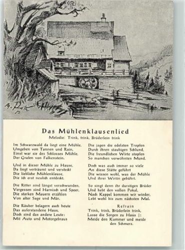 Kappel Das Mühlenklausenlied Informationskarte