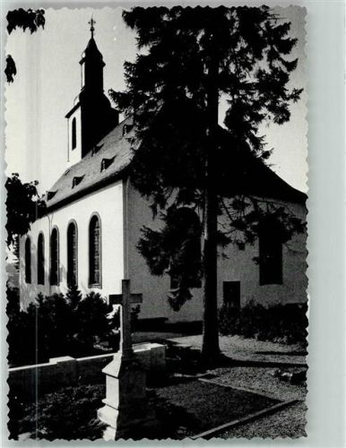 Ober-Ramstadt mit Ev. Kirche und Friedhof Ort handschriftlich