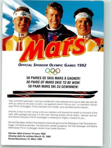 Mars Offizieller Sponsor der Olympischen Winterspiele 1992