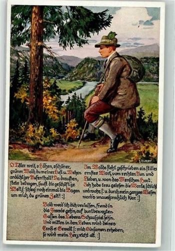 sign. Durst Nachdenklicher Mann auf Wanderschaft sinniert über das Leben