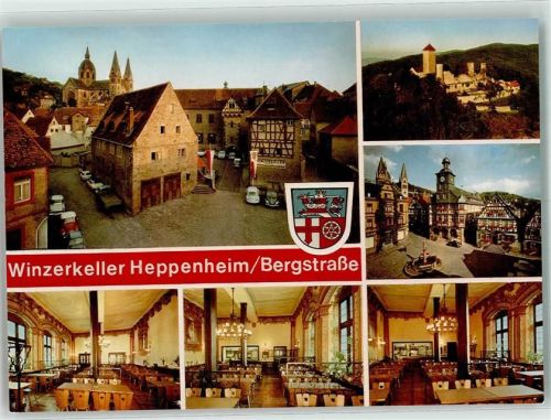 Heppenheim Winzerkeller Wappen Auto Kirche Kronleuchter Fahne Bergstraße Kurmainzer Amtshof Gastraum