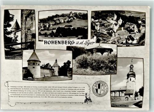 Hohenberg 1966 Ev. Kirche Burg Storchenturm Fliegeraufnahme