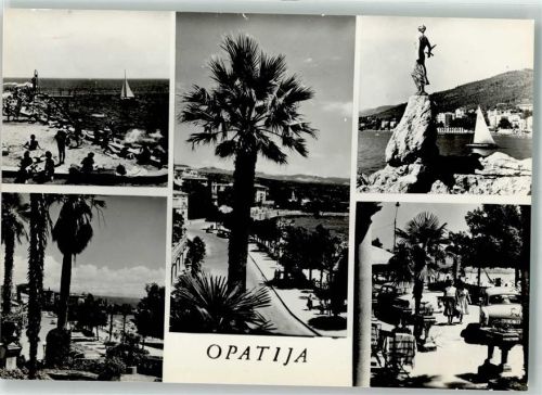 Opatija 1961 Denkmal Schwimmbad Strand
