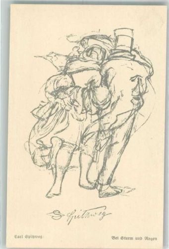 Bei Sturm und Regen Primus-Postkarte Serie IV Verlag Wohlgemuth & Lissner No. 3309