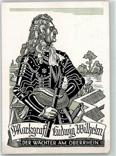 1940 Markgraf Ludwig Wilhelm Grenzgau-Opfergau Opfertag des Grenzgaues Baden Künstlerkarte
