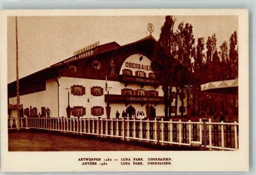 Antwerpen 1930 Ausstellung Luna park Oberbayern Gasthaus