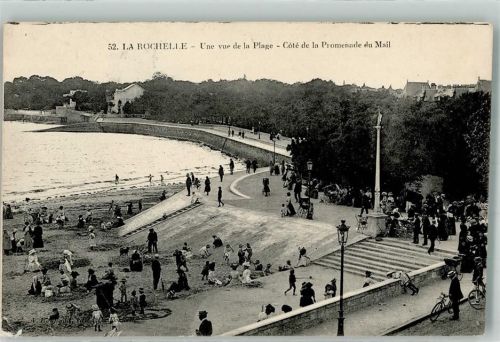La Rochelle 1910 Schwimmbad Strand Fahrrad