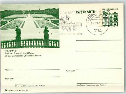 Ludwigsburg 1965 Ausstellung Gartenschau Blühendes Barock