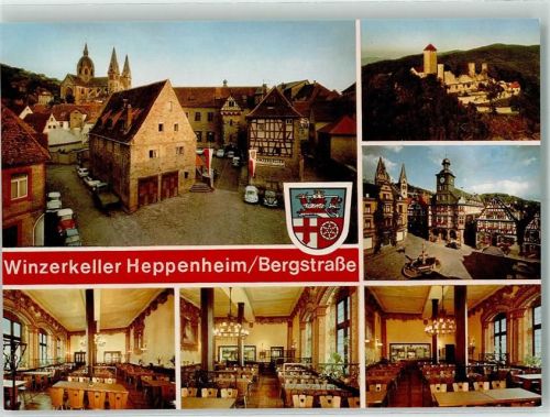 Heppenheim Winzerkeller Wappen Auto Kirche Kronleuchter Fahne Bergstraße Kurmainzer Amtshof Gastraum