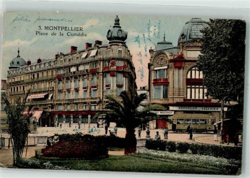 Montpellier 1922 Straßenbahn Place de la Comédie