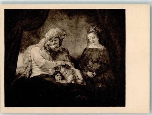Kassel sign. Rembrandt Jakob segnet seine Enkel in der Staatlichen Gemäldegalerie Verlag Julius Bard C 153