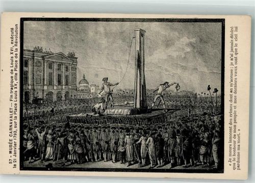 Hinrichtung Köpfen Fin tragique de Louis XVI anno 1793 Adel