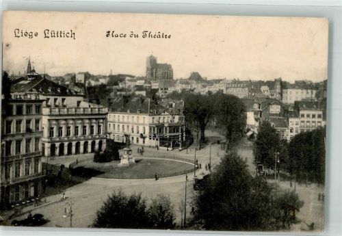 Liege 1915 Place du Theatre Denkmal Feldpost WK I