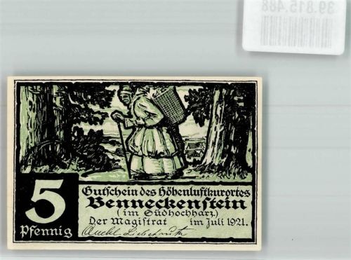 Benneckenstein 1921 5 Pfennig