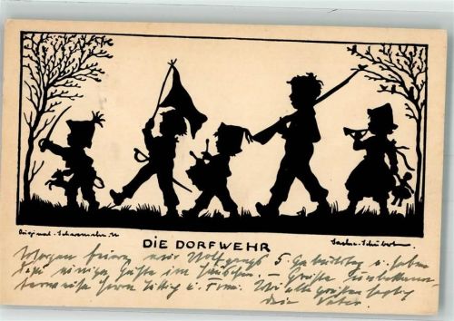 Die Dorfwehr Scherenschnitt